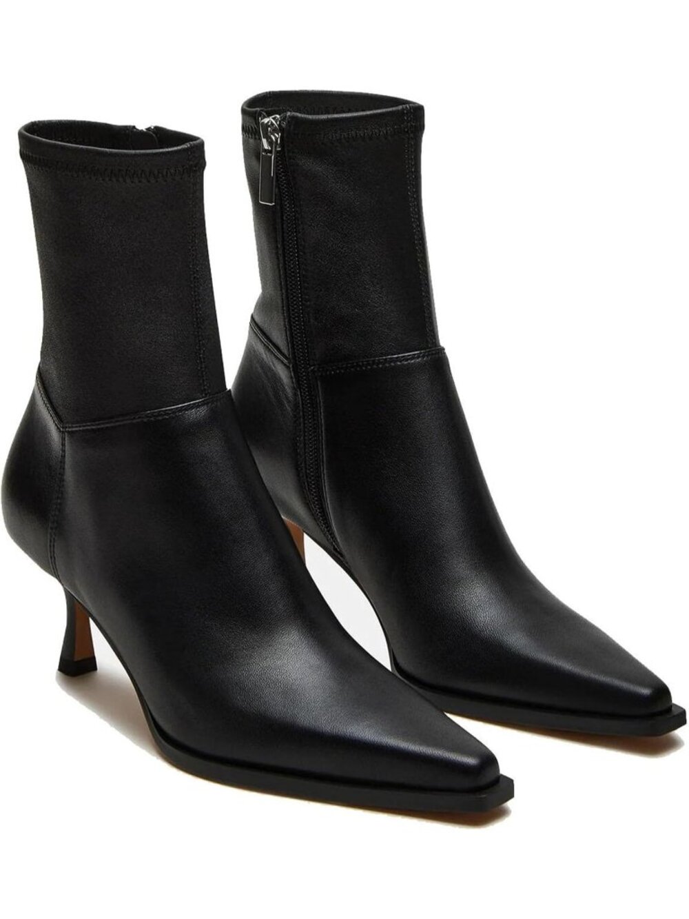 Women's Black Pointed Toe Side Zipper Ankle Boots Stiletto High Heels Fall Boots